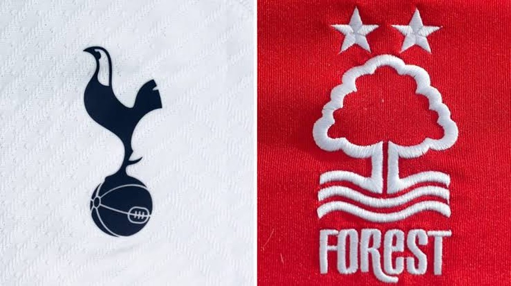 The Tottenham Hotspur and Nottingham Forest club crests