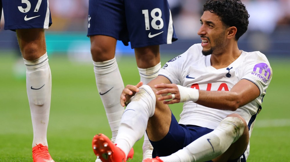 A Tottenham player on the ground during the Newcastle match